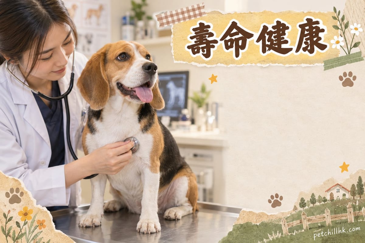 一隻中年比格犬瞓喺香港住宅窗邊地墊上,陽光照落佢花白嘅口吻