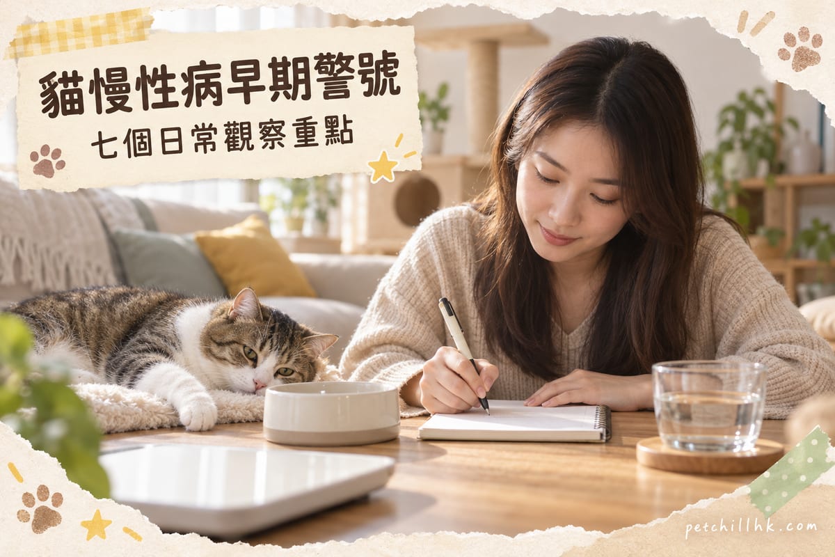 Early Warning Signs of Chronic Disease in Cats | 7 Daily Observations for Hong Kong Cat Owners + 4-Week Record Sheet (with Blood Test Items) — PetChill