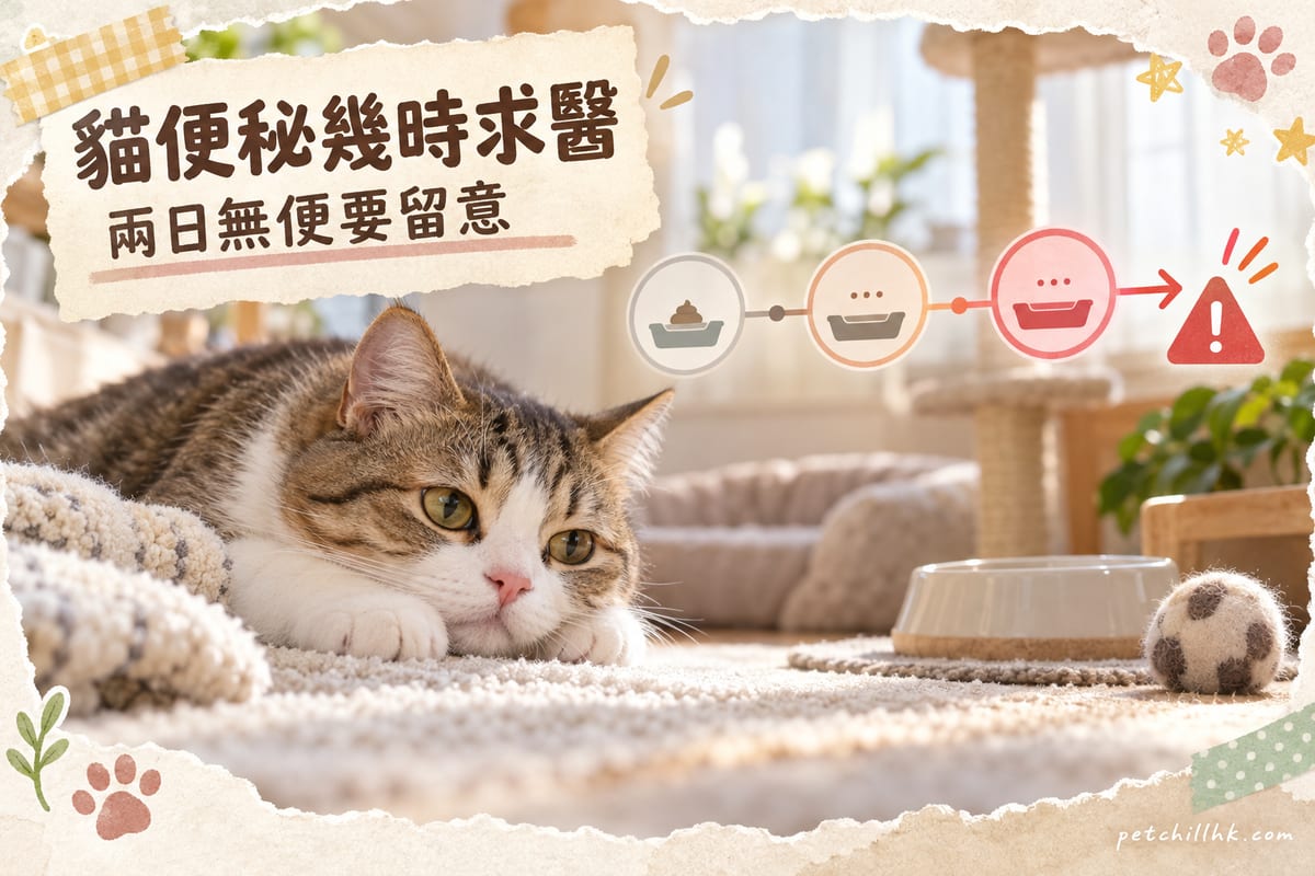 貓便秘怎麼辦 48小時未排便警號與紅線時間軸