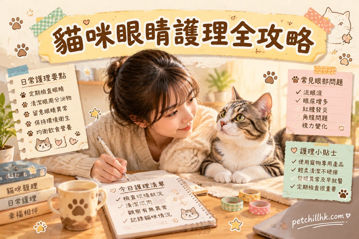 貓咪眼睛護理全攻略|淚痕清潔、結膜炎預防、日常保養 5 步驟教學