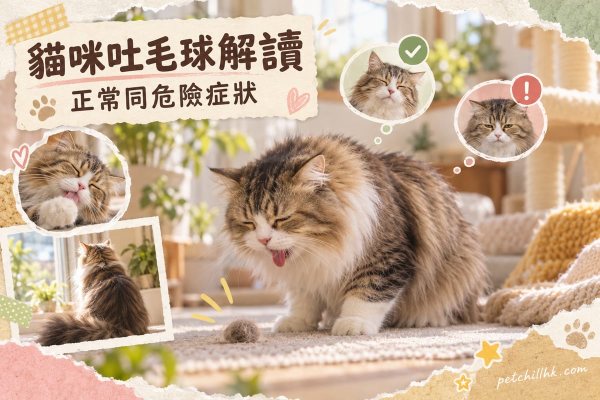貓咪吐毛球全攻略｜正常 vs 危險症狀、毛球症預防、長毛貓護理一次睇晒