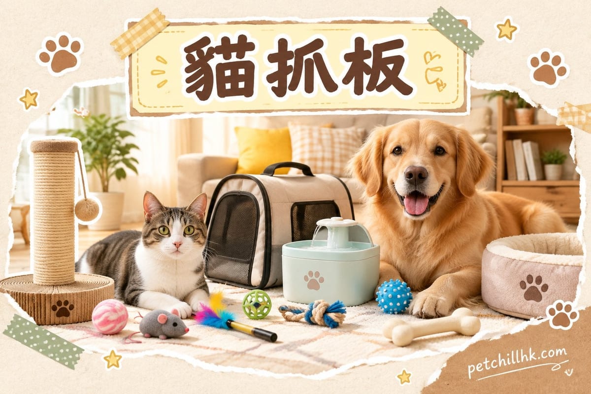 一隻橘貓企起身伸展,用前爪抓緊梳化旁嘅劍麻貓抓柱