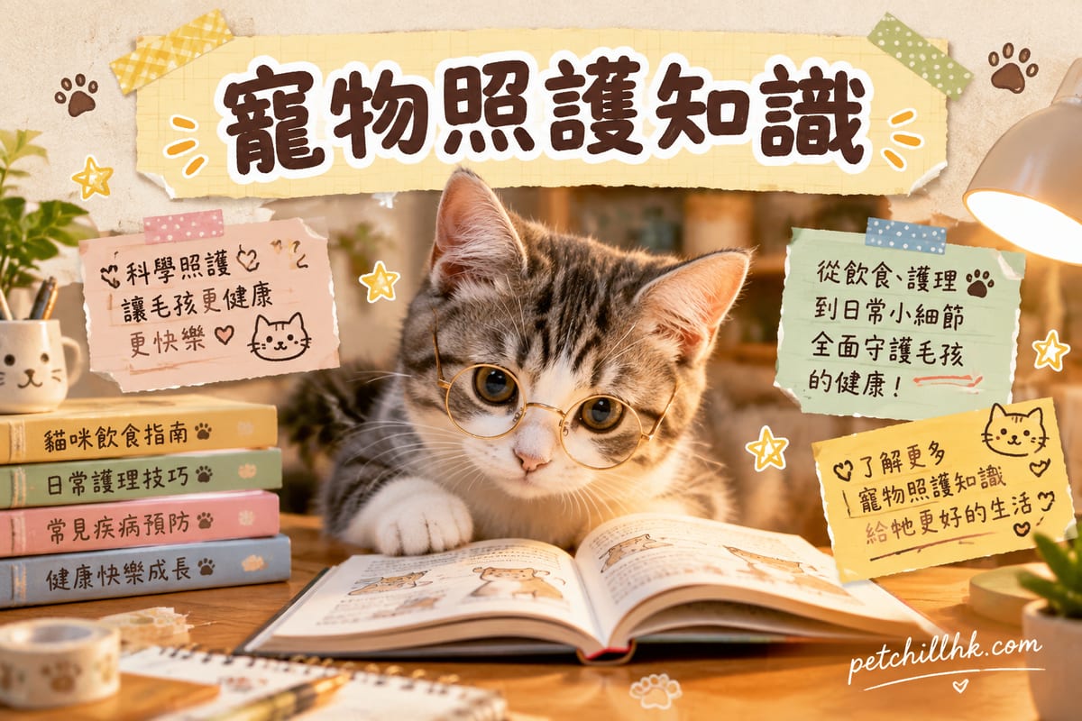 一隻英國短毛貓伸出舌頭,配以手帳風格冷知識排版設計