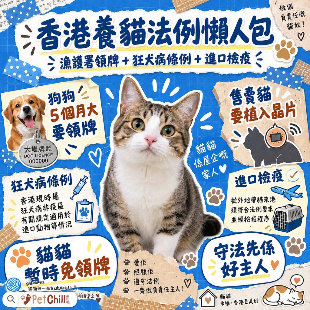 香港養貓法例懶人包|漁護署領牌+狂犬病條例+進口檢疫一次睇清
