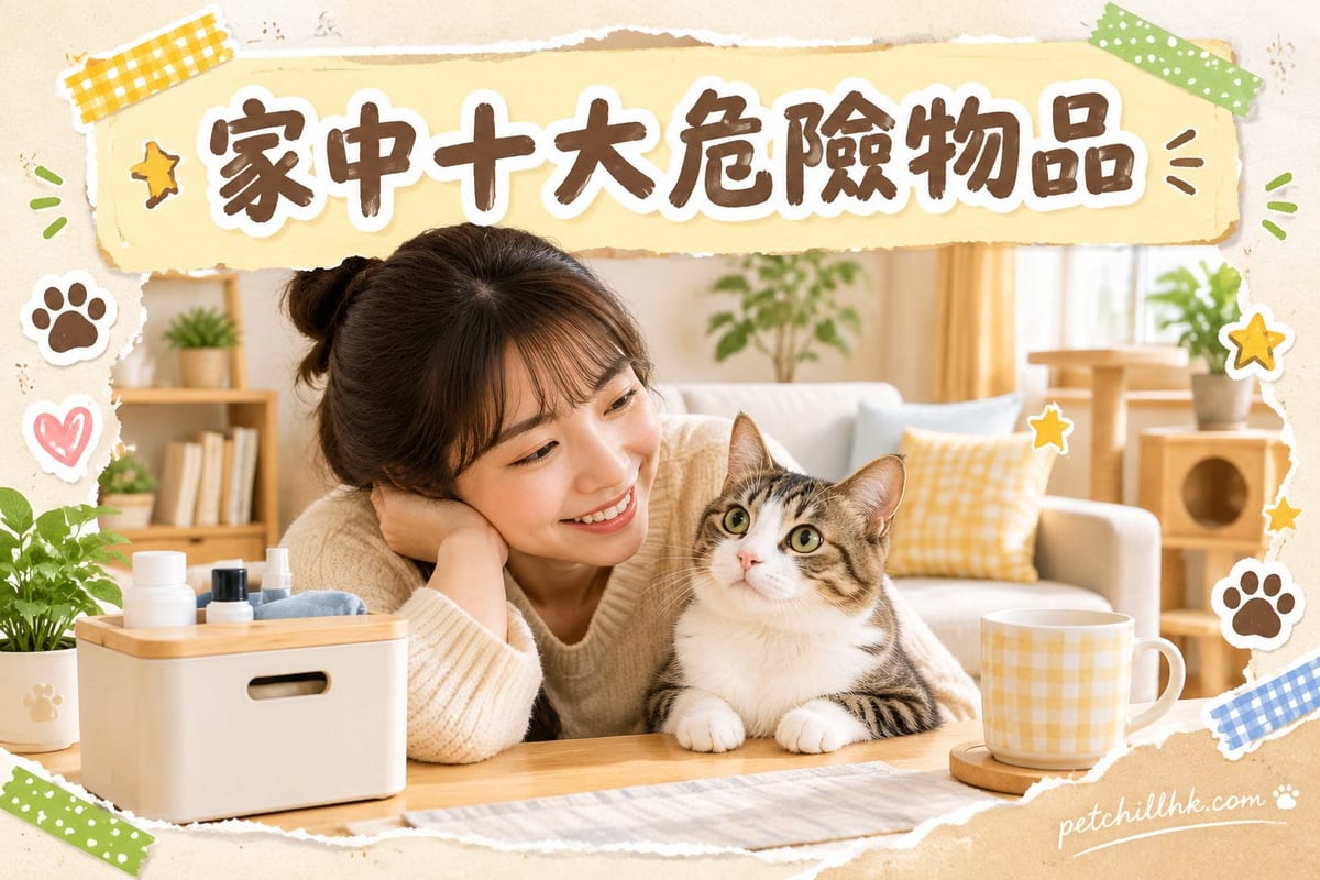 廚房流理台上一隻啡色小狗企起嚟望住一包朱古力,主人伸手將朱古力收上高處廚櫃