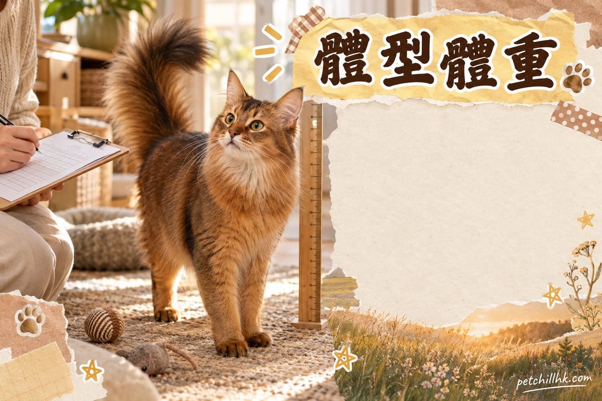 索馬里貓體重與體型全解析:成長曲線與體況評分|PetChill 寵物百科