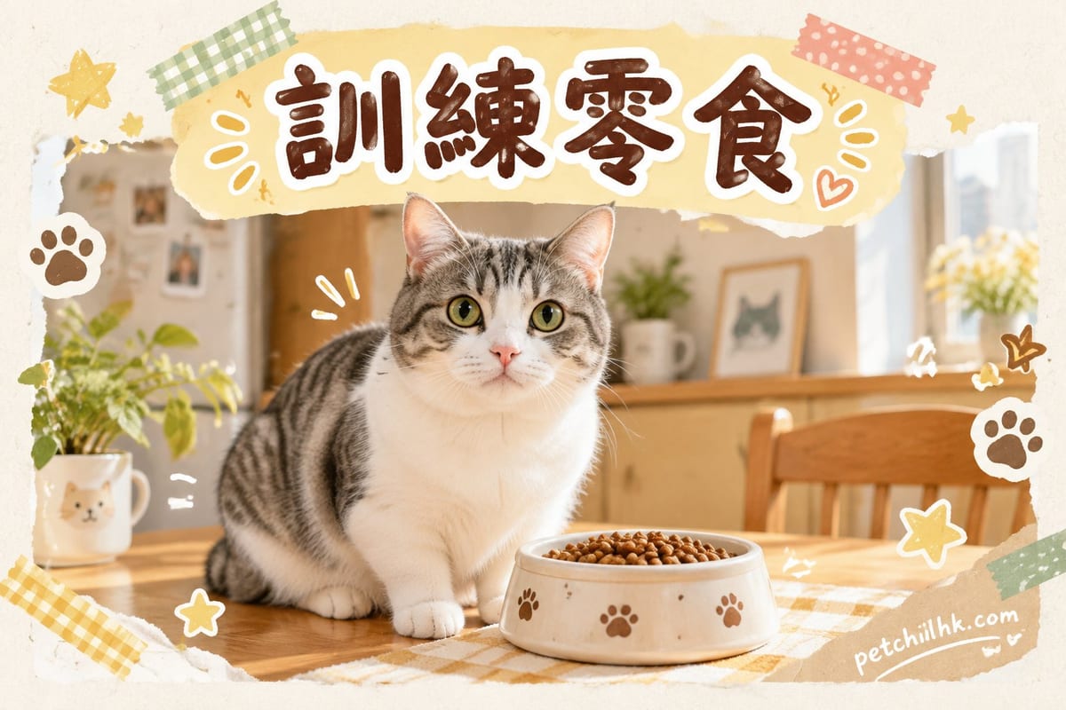 公園草地上主人用細粒零食獎勵坐低嘅黃金獵犬幼犬，腰間掛住訓練零食袋