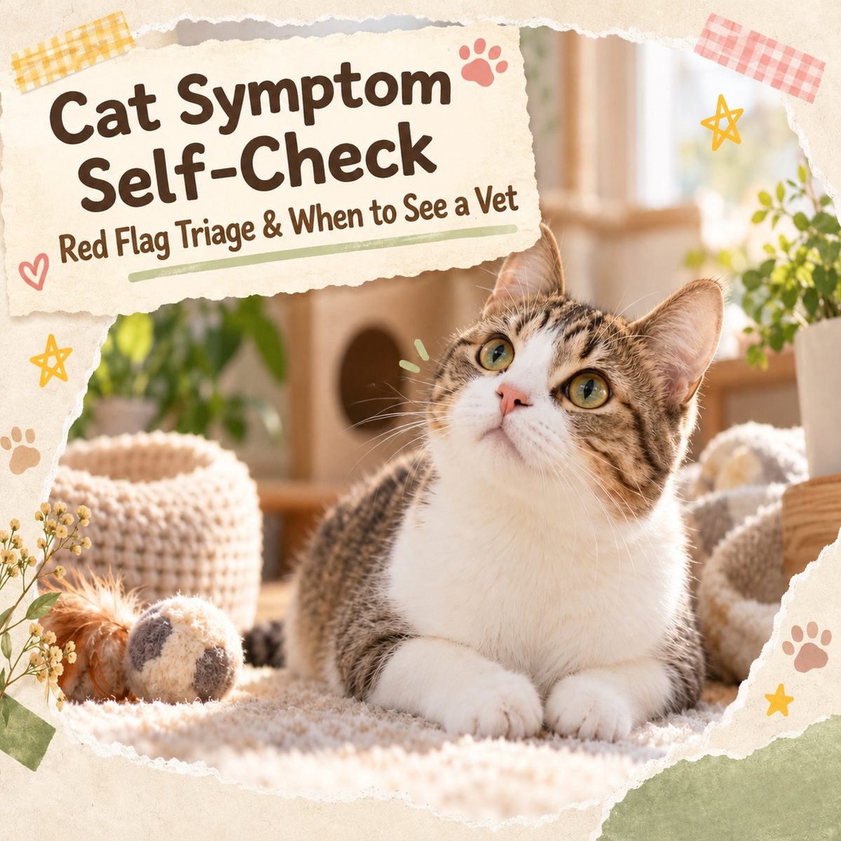Cat Symptom Self-Check Guide | 12 Common Symptoms Quick Reference + 🟢🟡🔴 Red-Line Triage Table (with Hong Kong Vet Fees) — PetChill