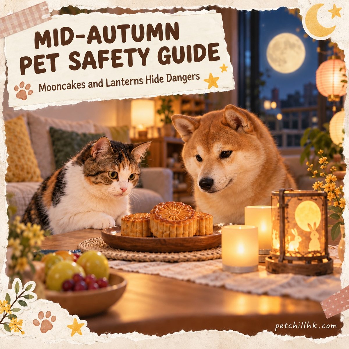 Mid-Autumn Festival Pet Safety Guide: Mooncakes, Candles and Fireworks — What Hong Kong Cat and Dog Owners Must Know — PetChill