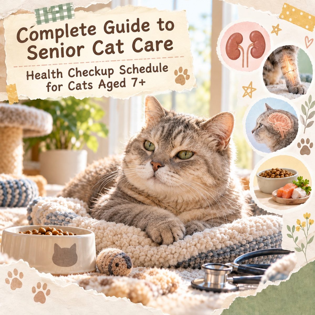 Senior Cat Care: Complete Guide for Cats 7+ — Kidneys, Joints, Cognition, Diet and Check-up Schedule (2026) — PetChill