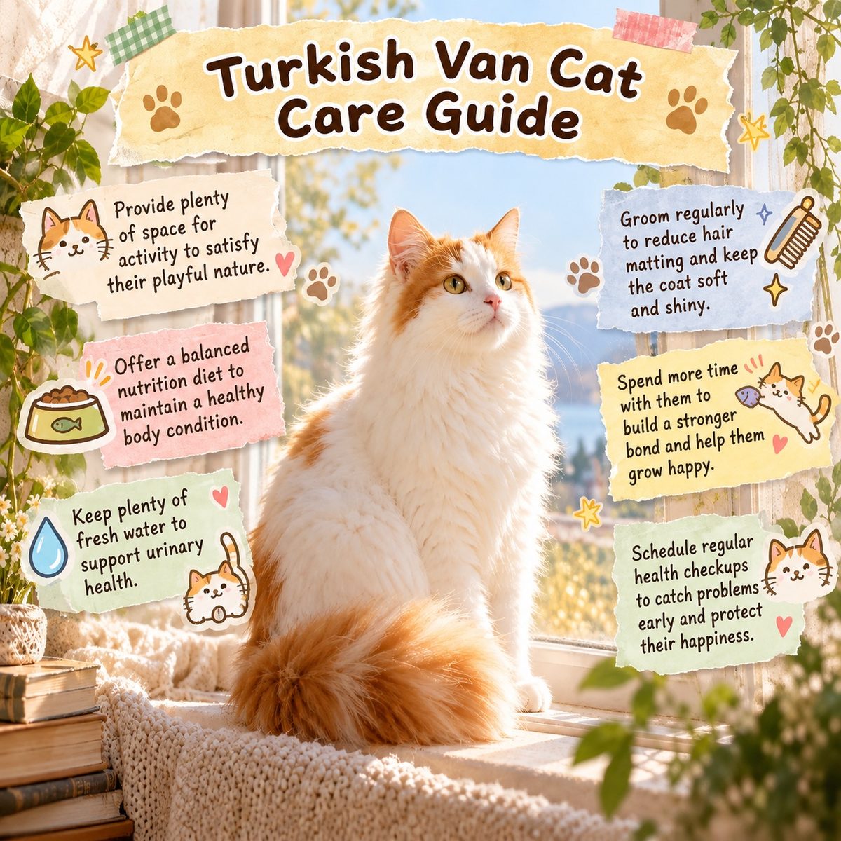Turkish Van Cat Care Guide | Grooming a Semi-Longhair Large Cat in Hong Kong, Heart Risks and Activity Space — PetChill