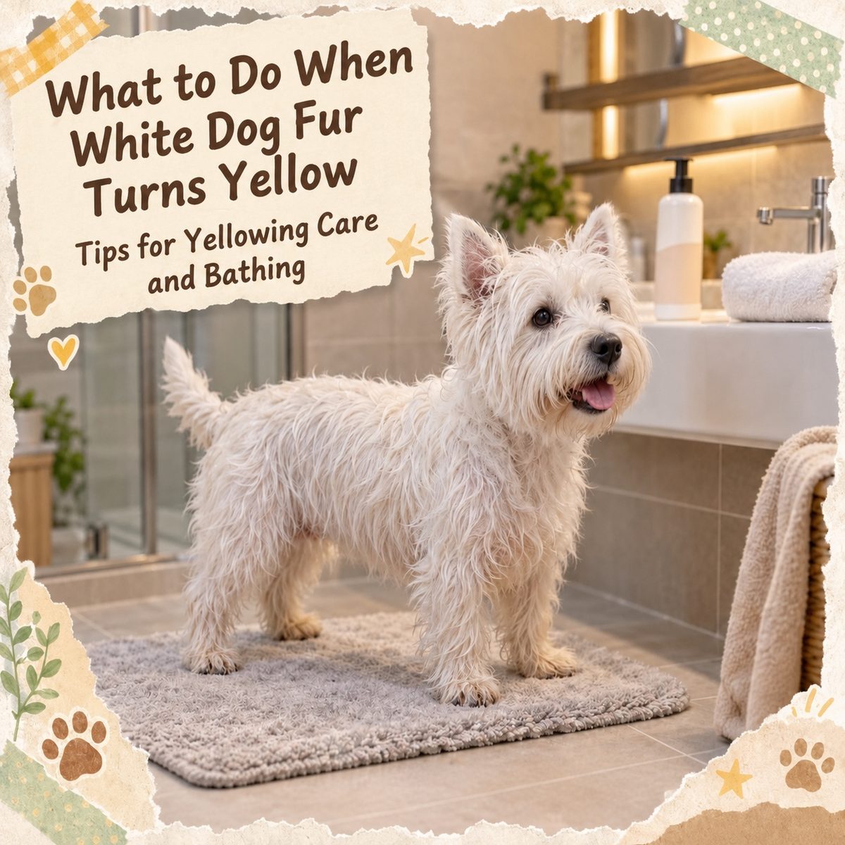 White Dog Coat Turning Yellow: Solutions, Brightening Care and Shampoo — PetChill