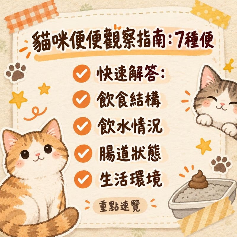 貓咪便便觀察指南7種便便形態4步記錄法判斷貓咪健康 知識圖卡2