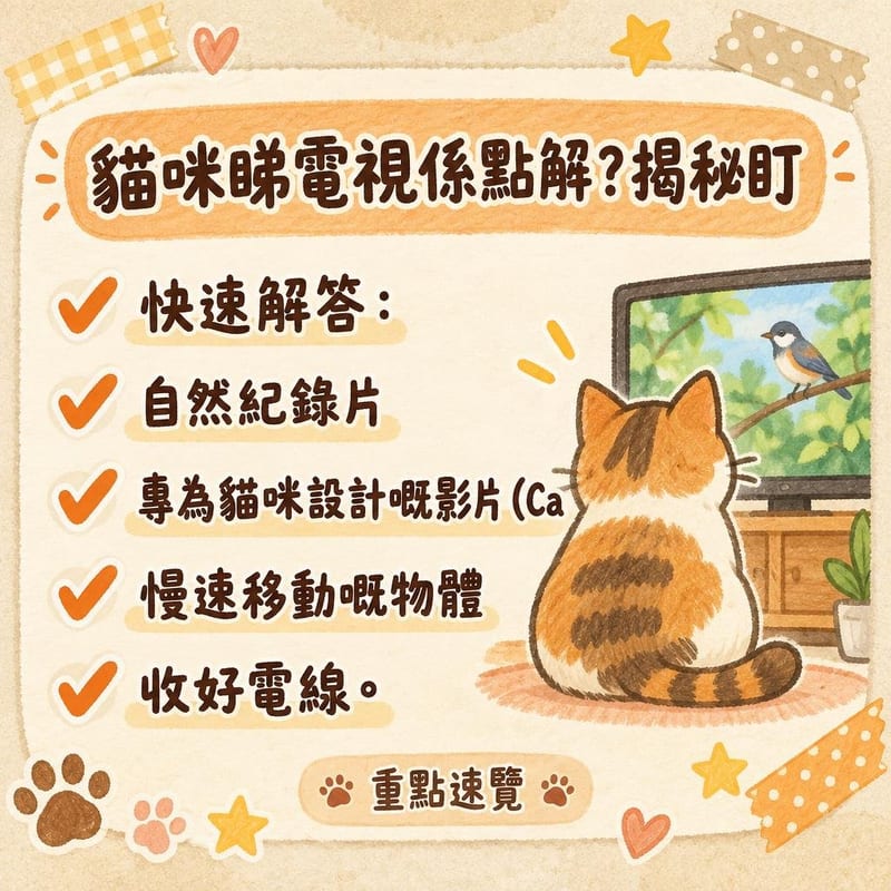 貓咪睇電視係點解盯螢幕 知識圖卡2