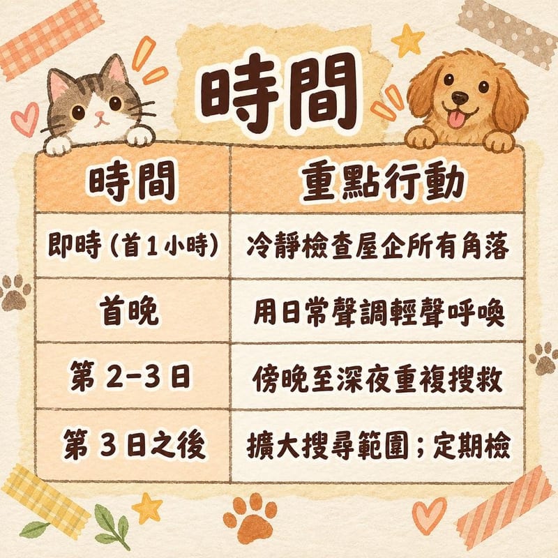 貓咪走失點算好頭72小時搜救 知識圖卡1