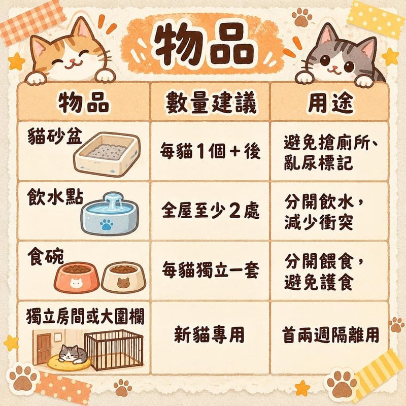 養第二隻貓全攻略新貓舊貓點見面隔離期氣味交換5步驟教學 知識圖卡1
