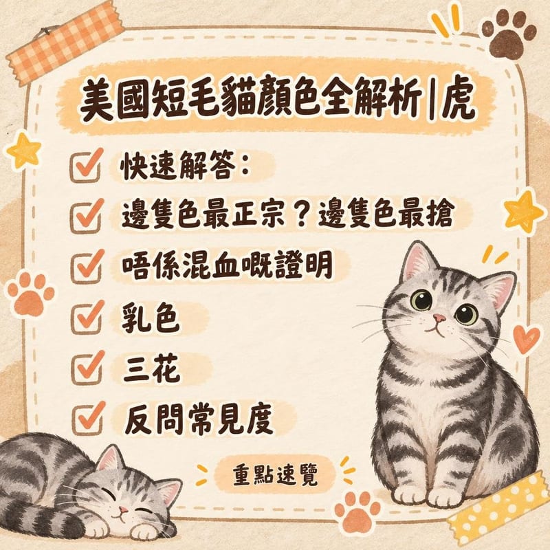 一隻白胸銀虎斑美短瞓喺淺色梳化上