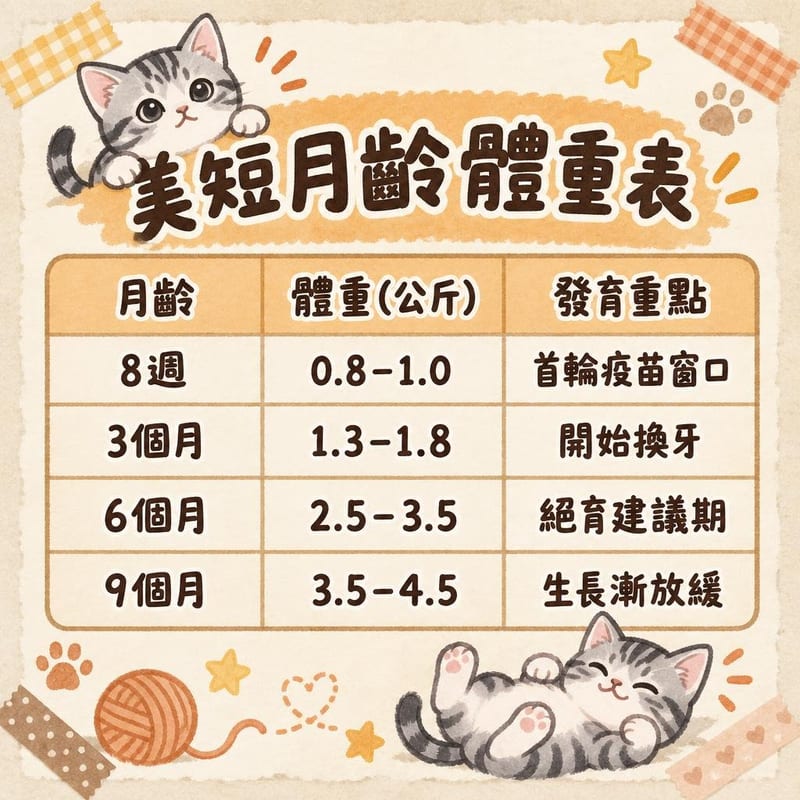 american-shorthair-size-weight-hk 知識圖卡1