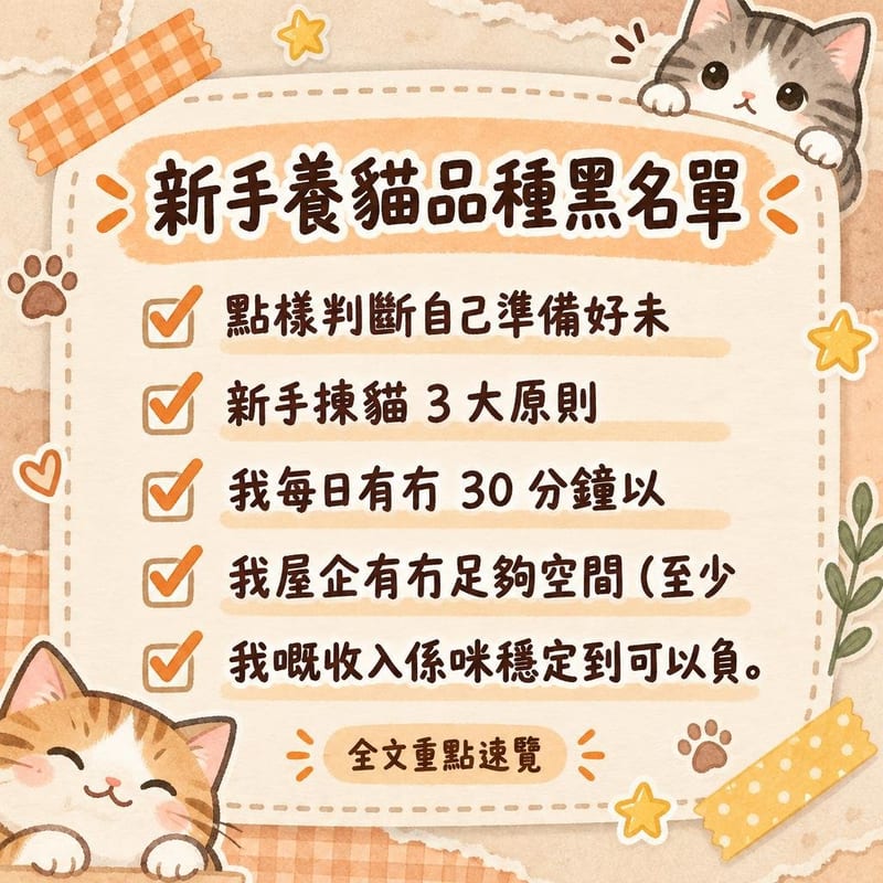 新手養貓品種黑名單｜PetChill 圖卡整理