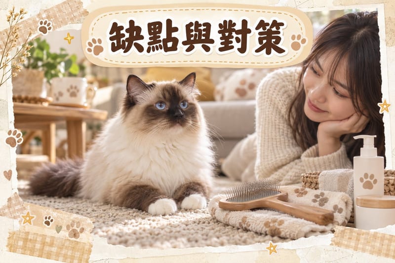 主人用排梳幫伯曼貓梳肚腩,旁邊擺住開結梳同指梳
