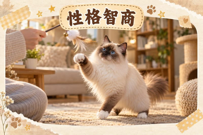 伯曼貓坐喺窗邊曬太陽，眼神望向出面，姿態放鬆