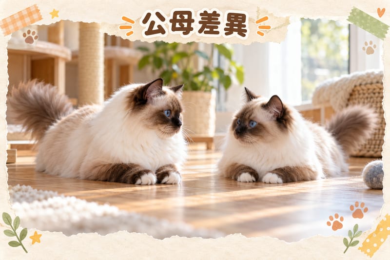 Birman cat lying on the living room rug with another cat, harmonious atmosphere