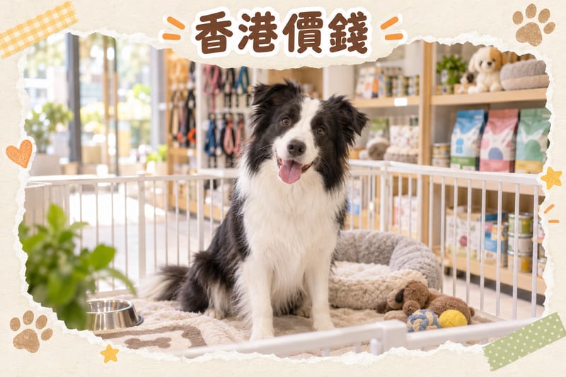 Border Collie on a leash waiting for the lift downstairs in a Hong Kong estate, owner holding the leash firmly
