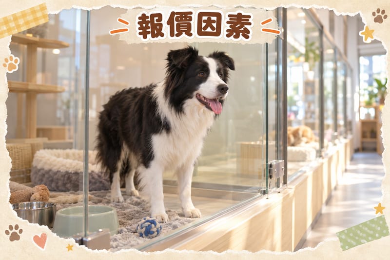 A Border Collie puppy being examined at a veterinary clinic, with the vet carefully checking a black-and-white Border Collie puppy