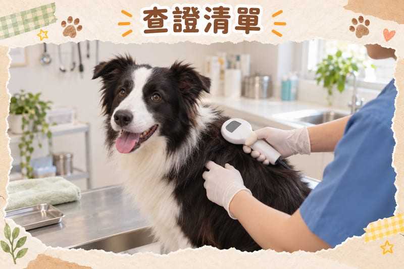 A volunteer walking a Border Collie along a centre corridor, the dog looking alert and well