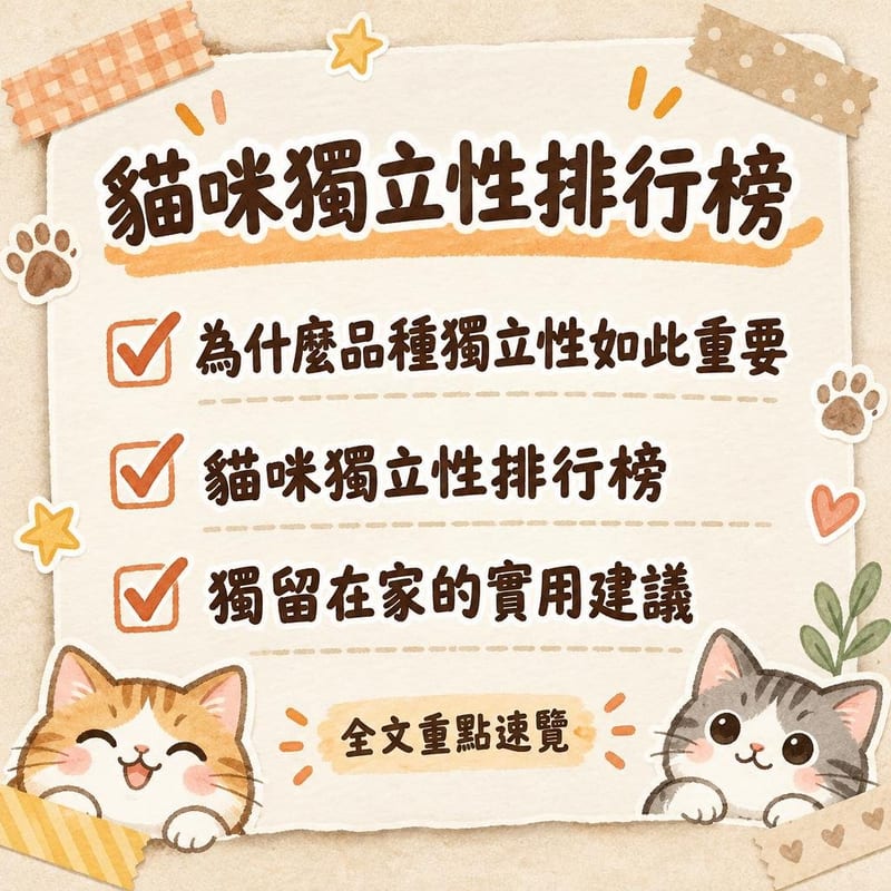 貓咪獨立性排行榜|PetChill 圖卡整理