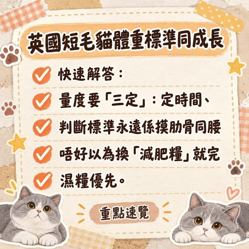 主人用嬰兒磅量度英短 BB，喺紙上記錄每月體重
