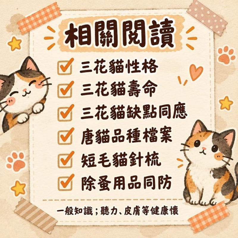 一隻高白斑三花貓瞓喺白色床墊上,藍眼,旁邊主人以梳子輕力梳毛
