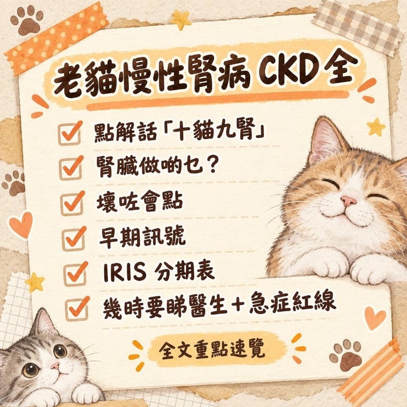 老貓慢性腎病 CKD 全|PetChill 圖卡整理
