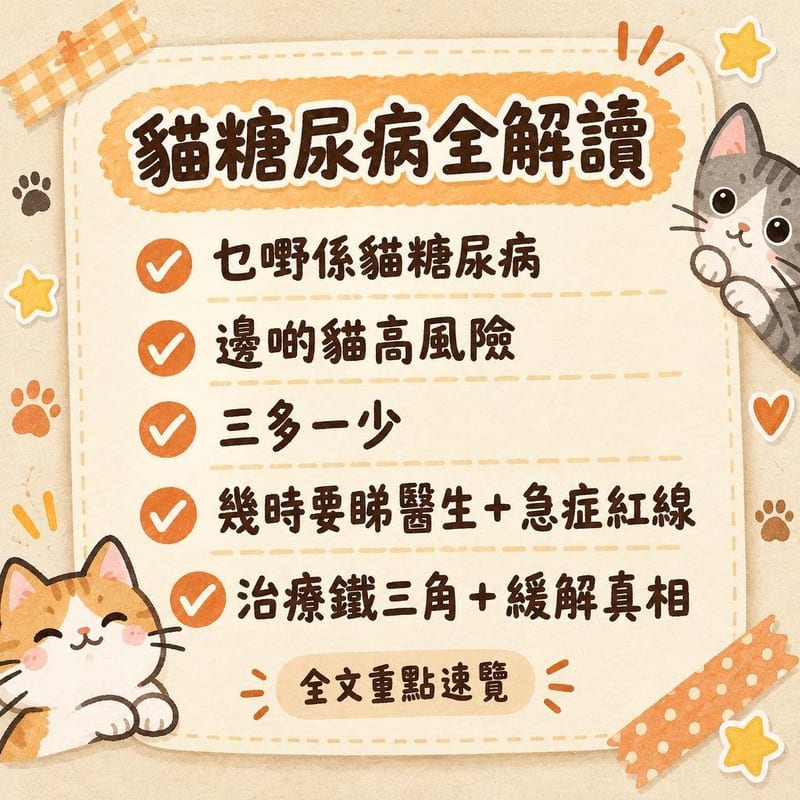 貓糖尿病全解讀｜PetChill 圖卡整理