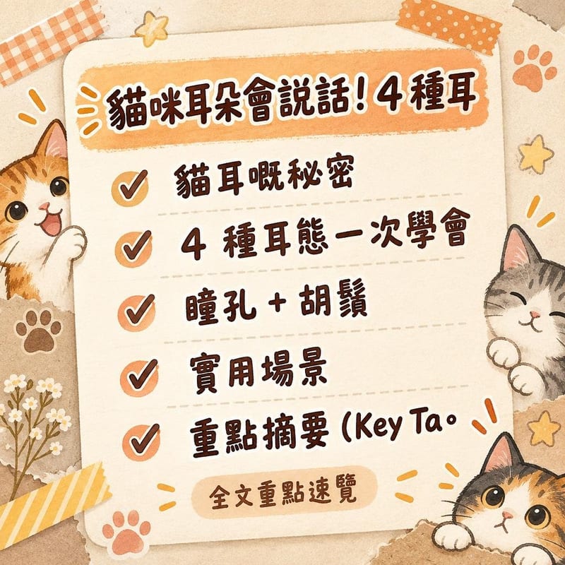 貓咪耳朵會說話!4 種耳|PetChill 圖卡整理
