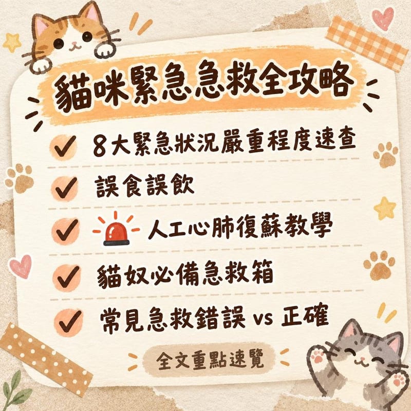 貓咪緊急急救全攻略｜PetChill 圖卡整理
