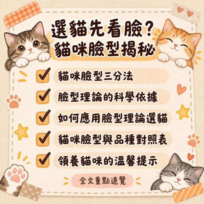 選貓先看臉?貓咪臉型揭秘|PetChill 圖卡整理