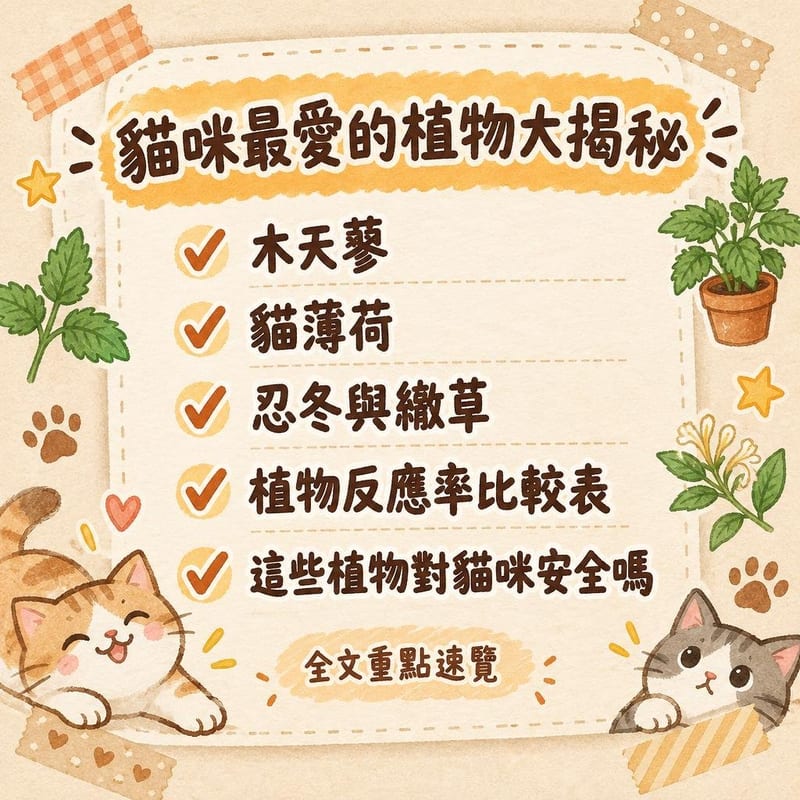貓咪最愛的植物大揭秘｜PetChill 圖卡整理