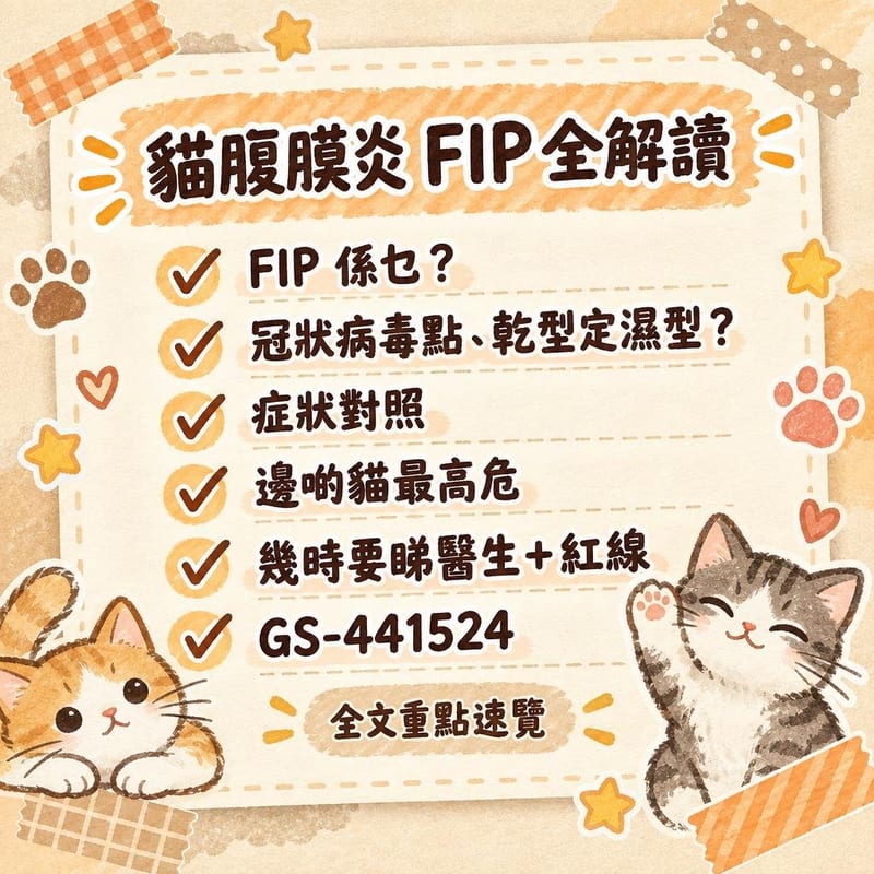 貓腹膜炎 FIP 全解讀｜PetChill 圖卡整理