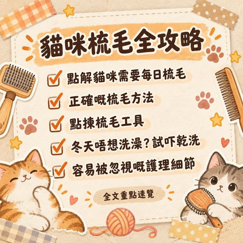 貓咪梳毛全攻略|PetChill 圖卡整理