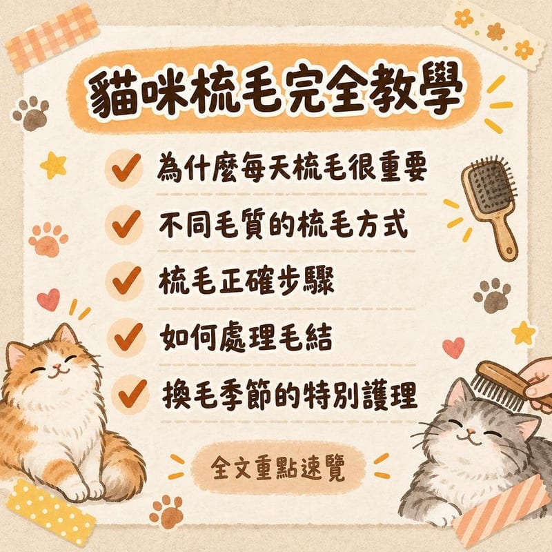 貓咪梳毛完全教學|PetChill 圖卡整理