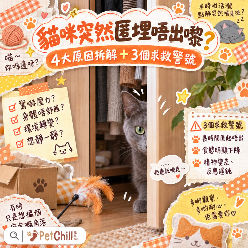 貓咪匿埋唔出嚟?4大原因+3個求救警號