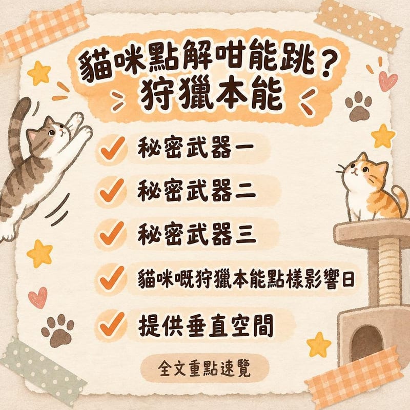 貓咪點解咁能跳?狩獵本能|PetChill 圖卡整理