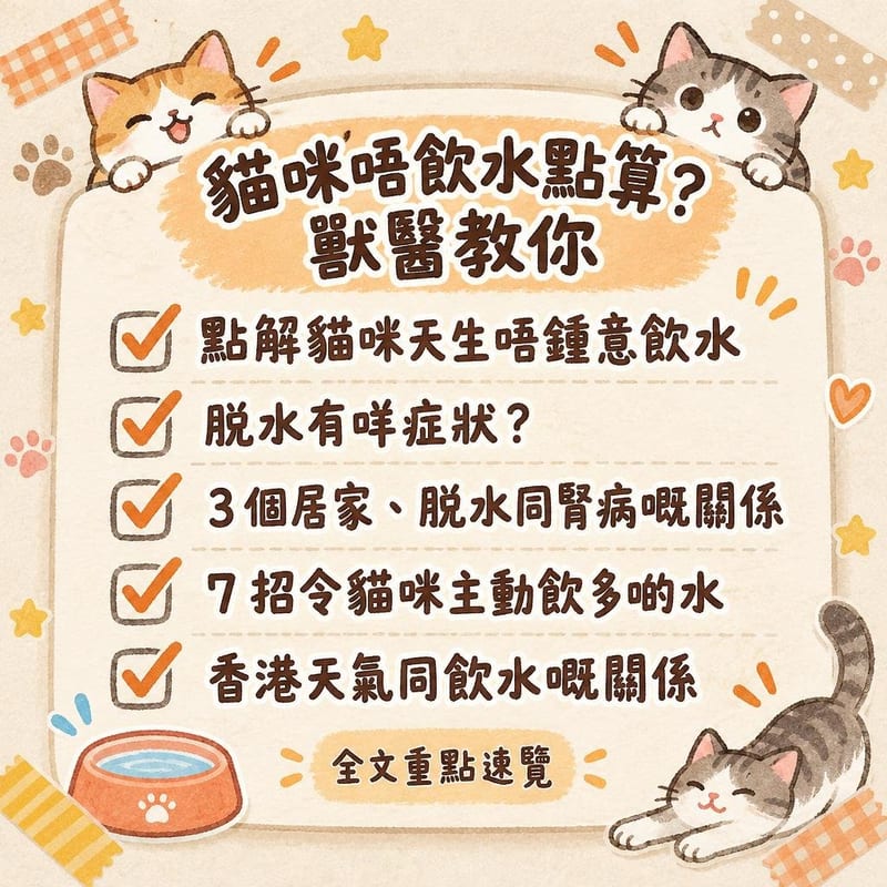 貓咪唔飲水點算?獸醫教你|PetChill 圖卡整理