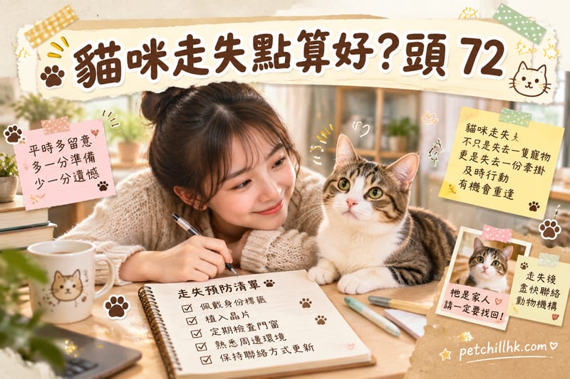 貓咪走失點算好?香港頭72小時搜救指南|找回機率、晶片植入、預防走失