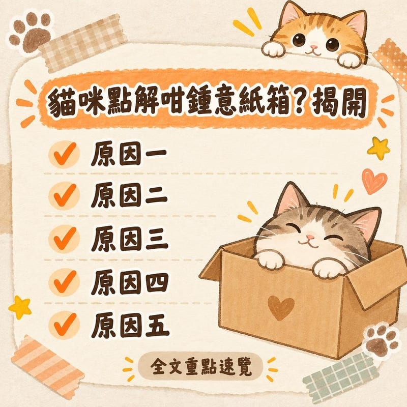貓咪點解咁鍾意紙箱？揭開｜PetChill 圖卡整理
