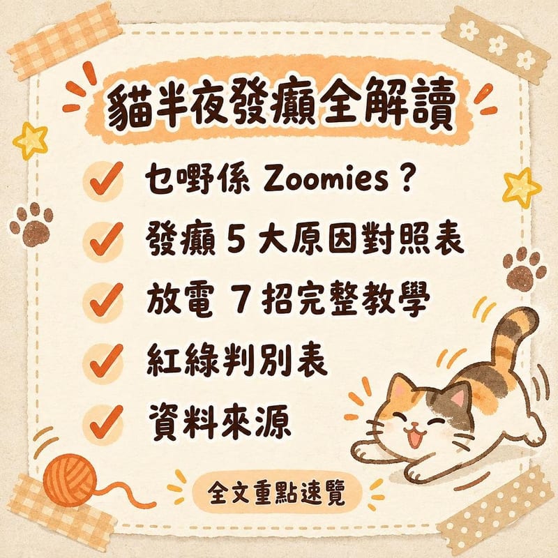 貓半夜發癲全解讀｜PetChill 圖卡整理