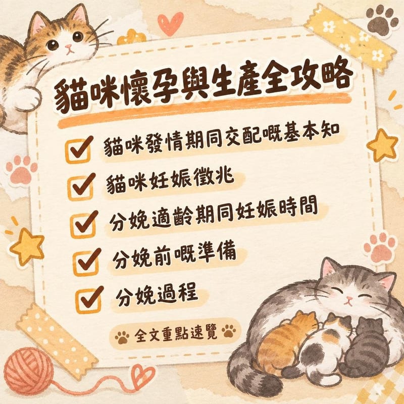 貓咪懷孕與生產全攻略｜PetChill 圖卡整理