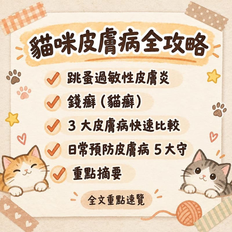 貓咪皮膚病全攻略｜PetChill 圖卡整理