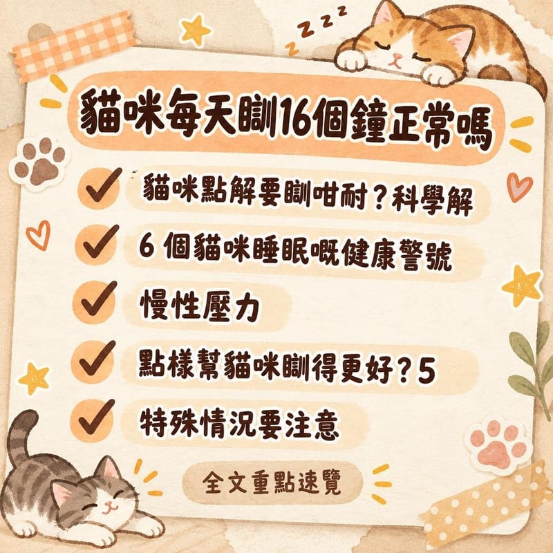 貓咪每天瞓16個鐘正常嗎|PetChill 圖卡整理